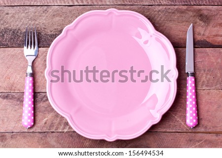 empty plate and fork,knife