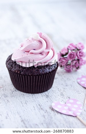 pink chocolate cupcake