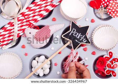 party preparation / red and white party concept