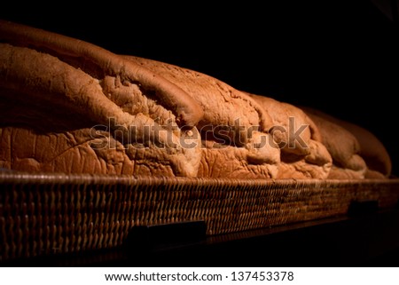Bread in the kitchen of the restaurant.