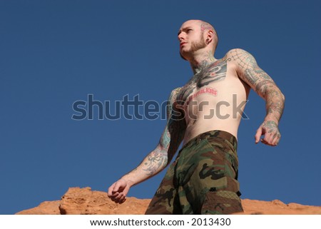 Athletic tattooed man