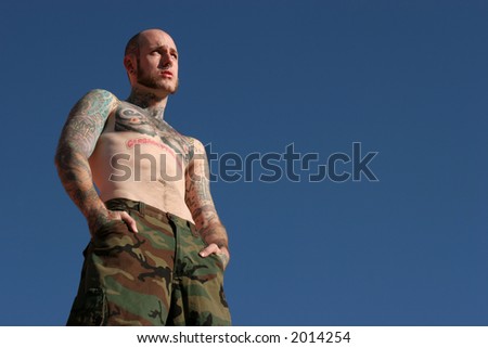 Handsome tattooed man