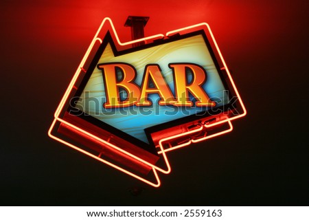 Neon arrow bar sign