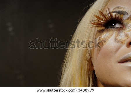 Blond woman in beautiful make up