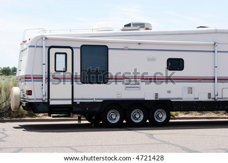 Recreational vehicle on the road