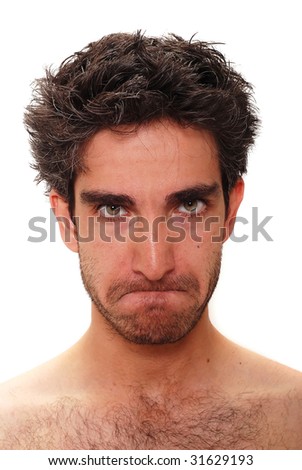 Man with angry facial expression