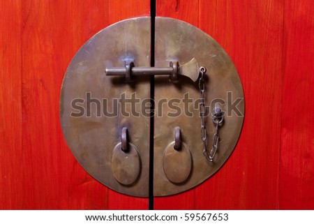Door locked with antique looking locks