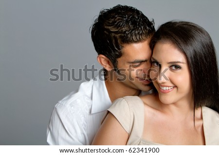 Young happy multiracial couple in love