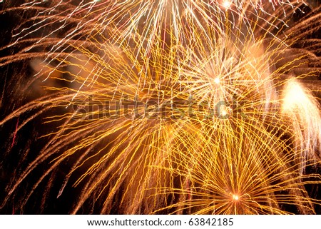 Colorful fireworks during national holidays