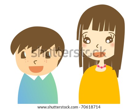 Brother And Sister Stock Vector Illustration 70618714 : Shutterstock