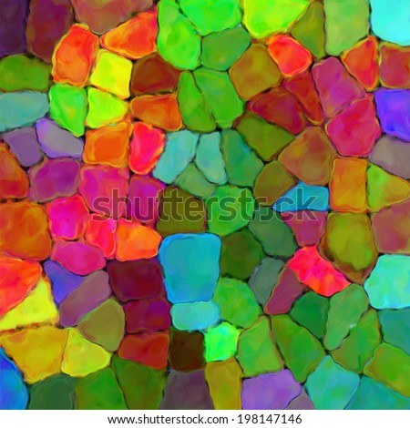 Art rainbow color stone wall texture paint mosaic background