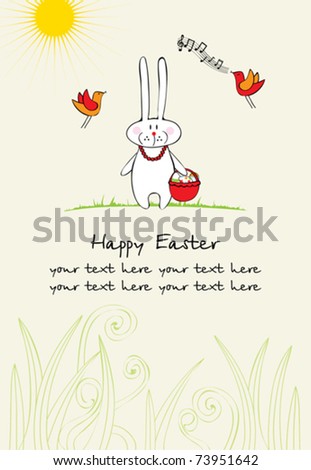 happy easter funny bunny. with funny bunny holding a
