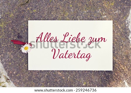 outdoor greeting card with text - german for happy fathers day