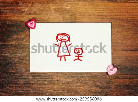 lovely greeting card - happy Mothers day - matchstick man
