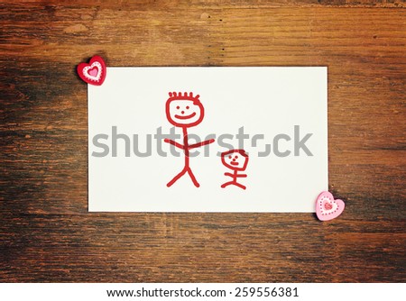lovely greeting card - happy fathers day - Matchstick man