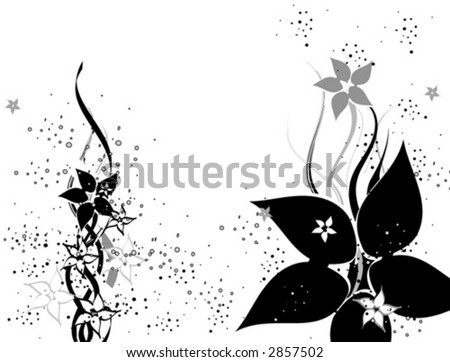 stock vector a vector background with black white and grey flowers with