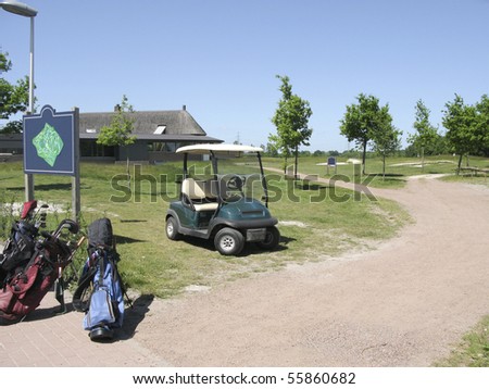 Golf buggy on golf grounds