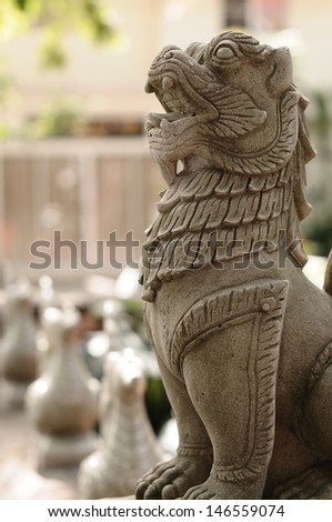 Animal sculpture at temple in Thailand