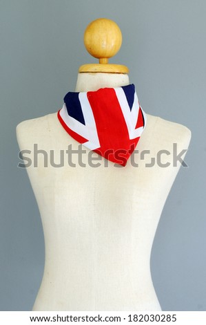 Clothing mannequin with UK flag