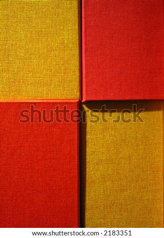A close up of vibrant book bindings.