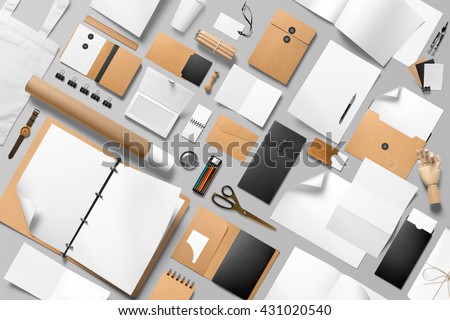 Branding stationery mockup scene, blank objects for placing your design.