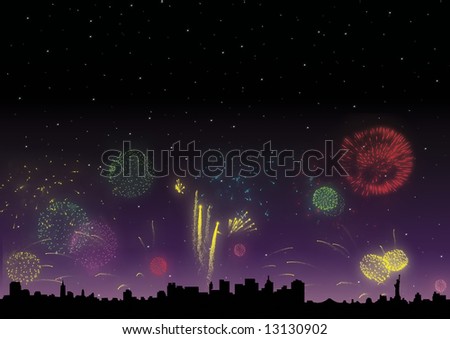 Christmas fireworks in New York