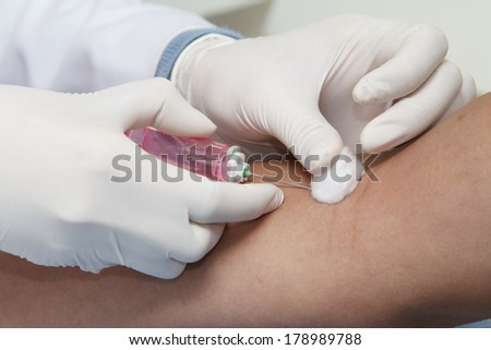 Blood examination Young Woman Having Blood Test Blood examination Young Woman Having Blood Test