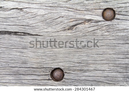 Old pin on crack wood texture for background, it is the art of wood.