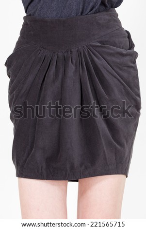 Closeup shot of woman wearing trendy fashion skirt