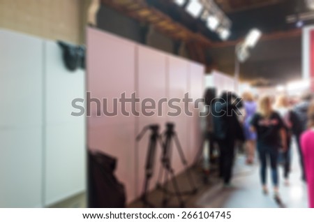 TV show filming backstage abstract blur background shot with shallow depth of field