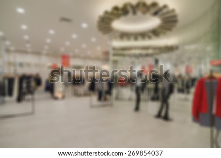 Hi end store blur background with bokeh