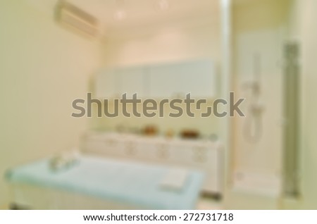 Modern beauty salon blur background with bokeh