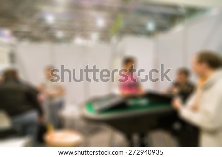 Generic trade show image with blurred defocusing - concept of big business social gathering for international meeting exchange
