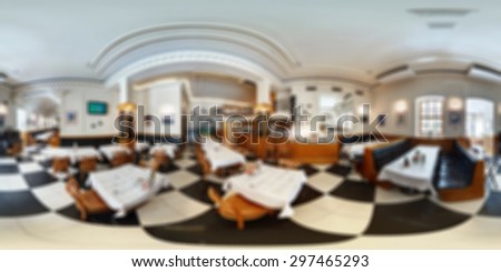 Restaurant  panorama abstract blur background with bokeh image