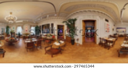 Restaurant  panorama abstract blur background with bokeh image