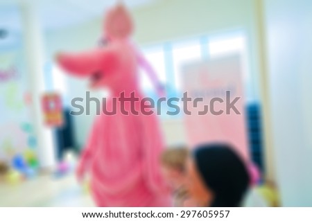 Kids activity fitness camp indoors animation blur background