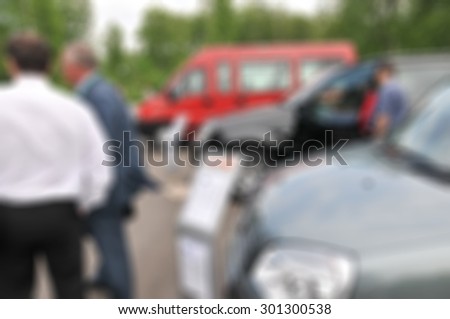 Auto car fleet dealer show theme blur background with bokeh effect