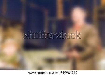 Theatre play theme creative abstract blur background with bokeh effect