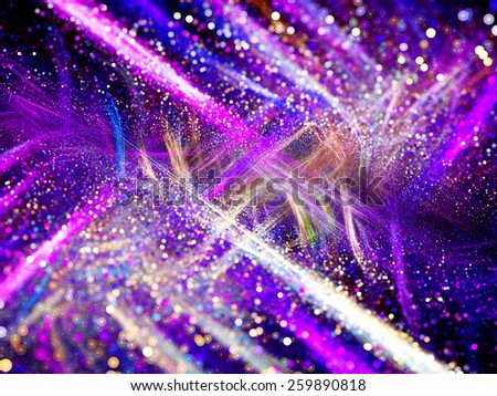 Purple and white chaos with particles, computer generated abstract background