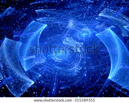 Signals from distant galaxies, computer generated abstract background