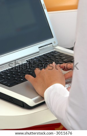 A businesswoman working on a laptop computer (With clipping paths)