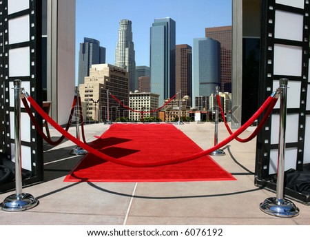 Red carpet event in Los Angeles downtown