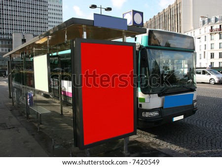 Place your ad on bus stop board (With clipping paths)