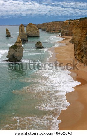 Twelve apostles sea rocks in Australia