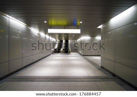 Blank billboard in metro station(modern public space)