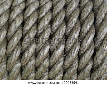 Rope background; heavy rope rolled on a drum, excellent background texture image for many subjects