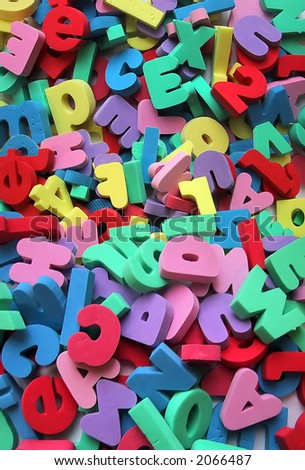 foam letters and numbers background
