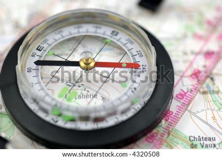 compass and map; differential focus