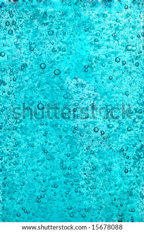 bubbly, clear blue liquid background/texture