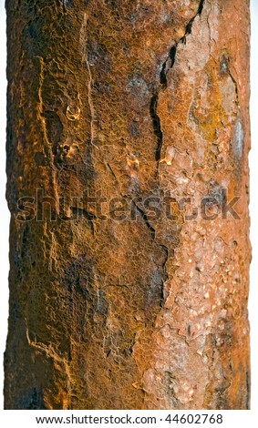 rusty pipe, heavily corroded, with beautiful texture